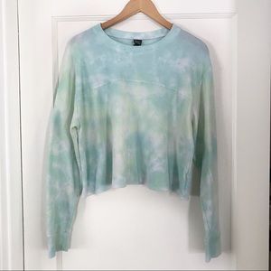 Wild Fable Tie Dye Thermal Oversized Crop Long sleeve Tee